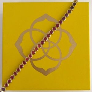 Kendra Scott Carmen Gold Tennis Bracelet in Ruby Mix